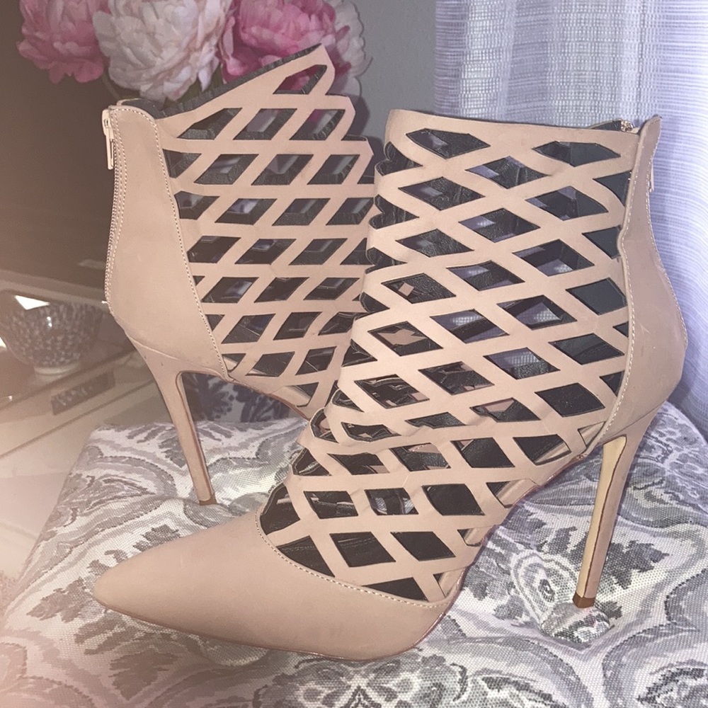 Taupe Cage Booties